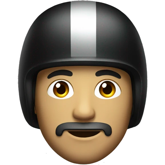 A stylish male in a black helmet with a face and body emoji