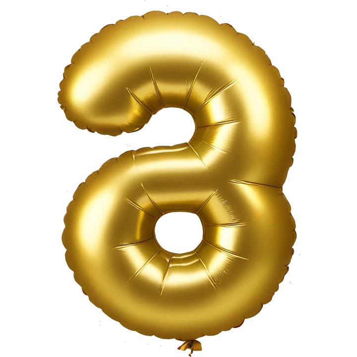 Golden balloon number 5 emoji