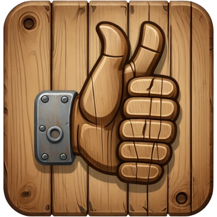 a wooden thumbs down emoji