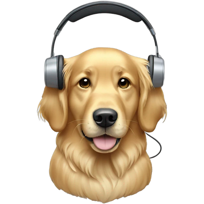 Golden retriever wearing a headset  emoji