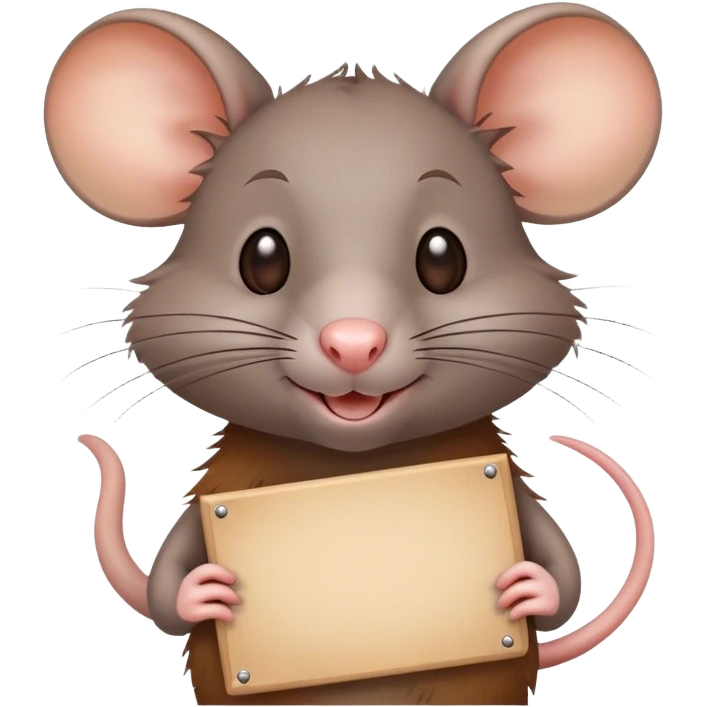 A rat with a congratulations sign emoji