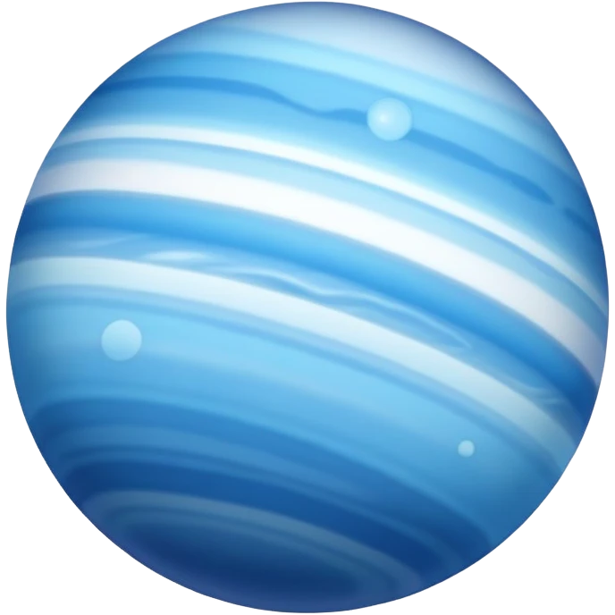 beautiful planet with multiple shades of blue rings around it emoji