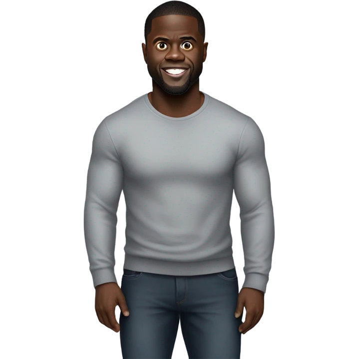 Entire body shot of tall Kevin hart emoji