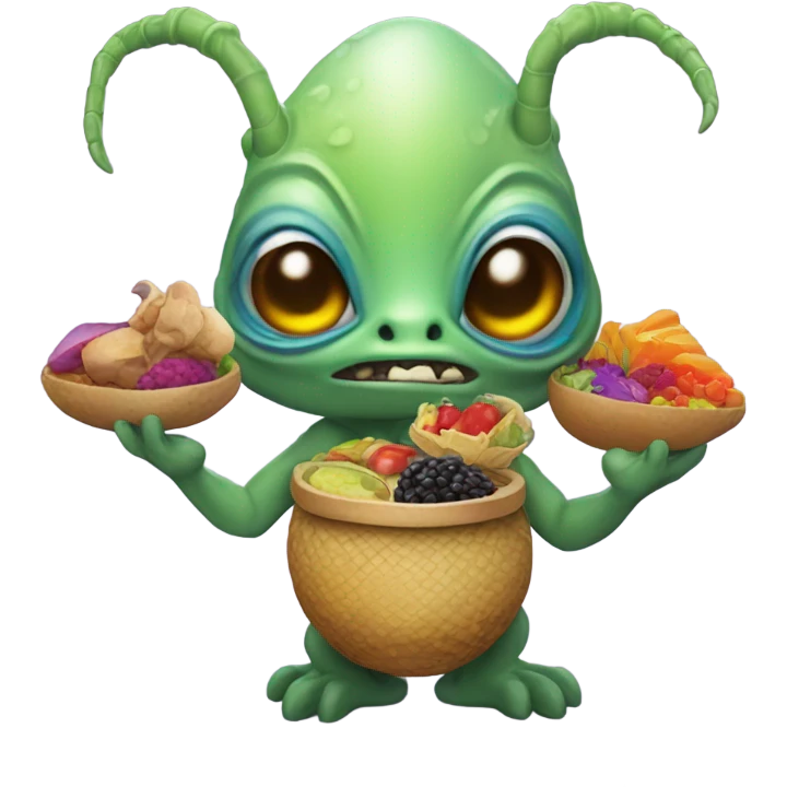 Alien with food  emoji
