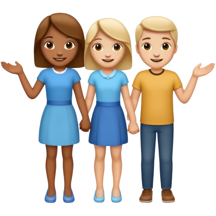 Three people holding hands emoji