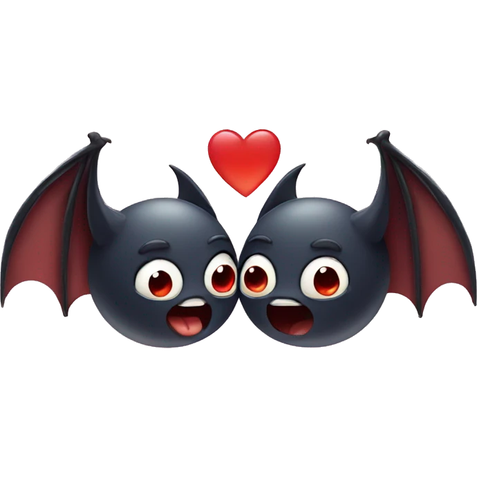 Two bats in love emoji