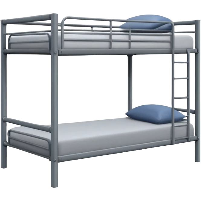 Sturdy metal frames, industrial style, used in hostels and dormitories. emoji