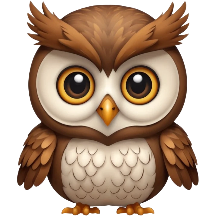 cute owl, simple and expressive emoji