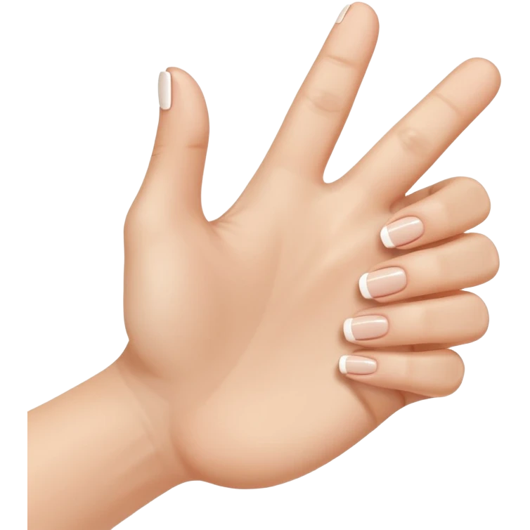 French manicure thumbs up emoji