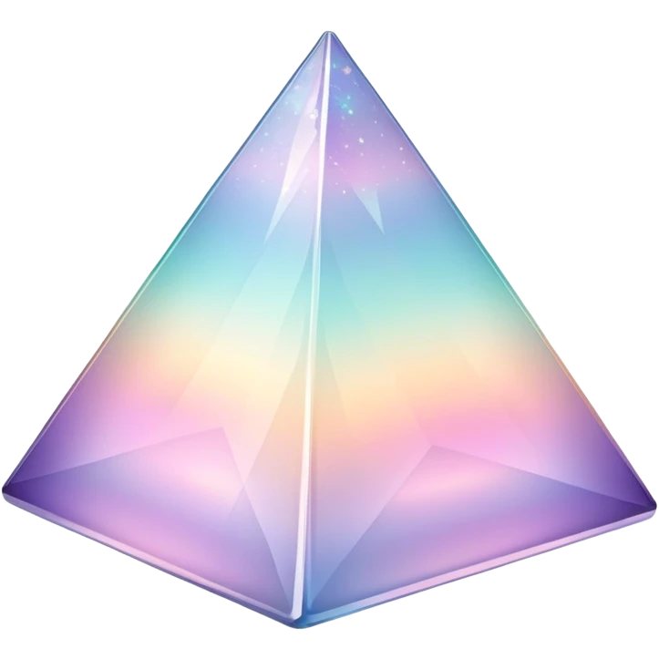 Sparkly glossy Pastel iridescent glass crystal pyramid emoji