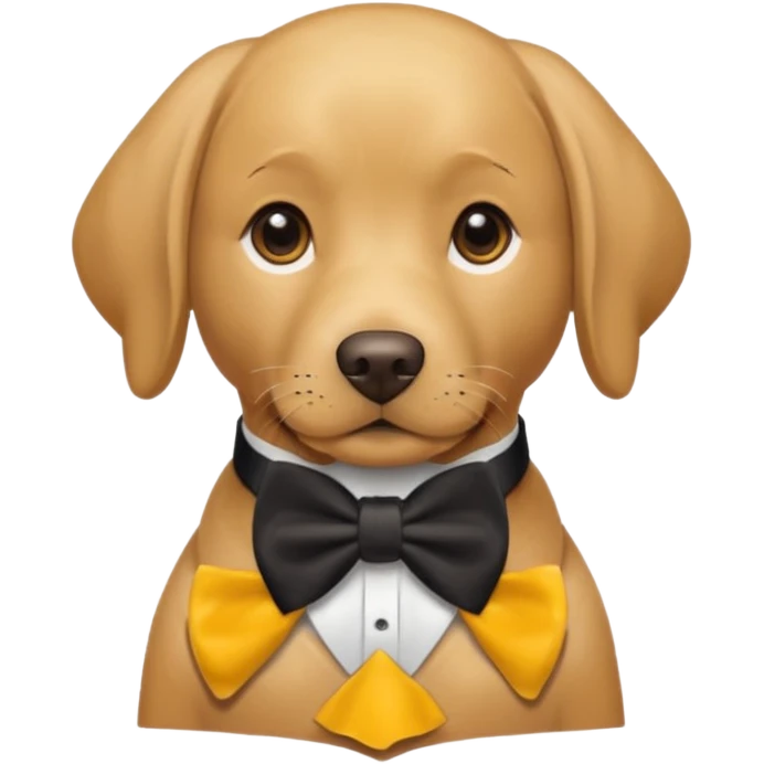 a golden Labrador retriever with a bowtie emoji