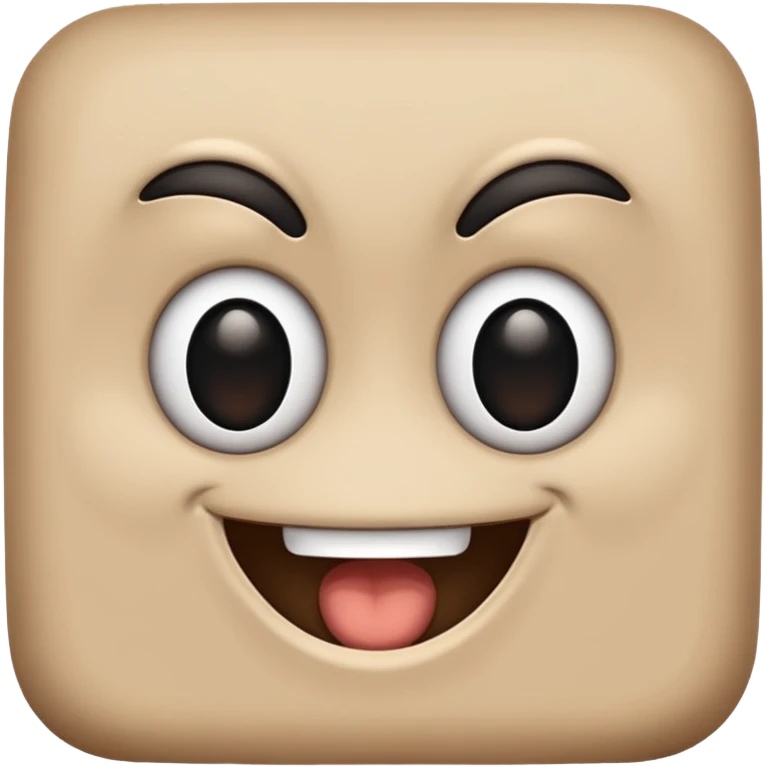 make a brown wall with 2 black eyes and a smile emoji