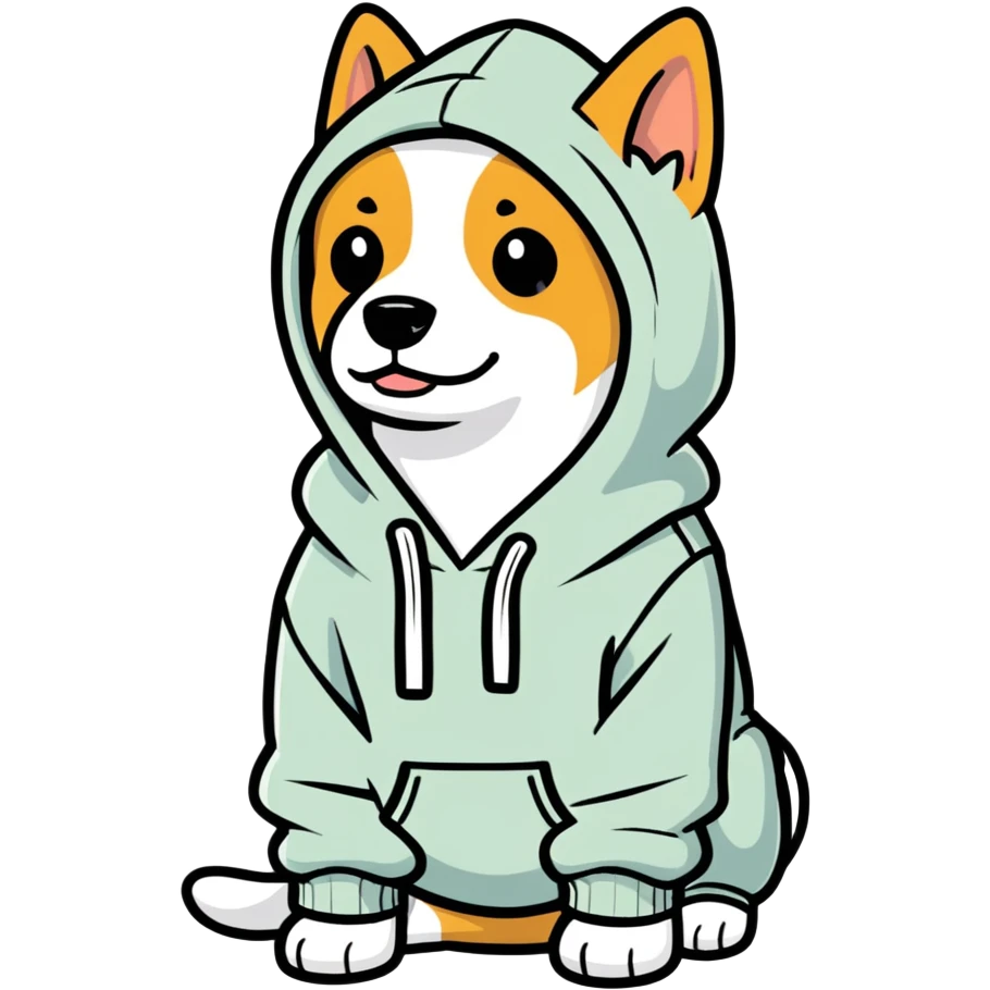 Dog wearing a hoodie  emoji