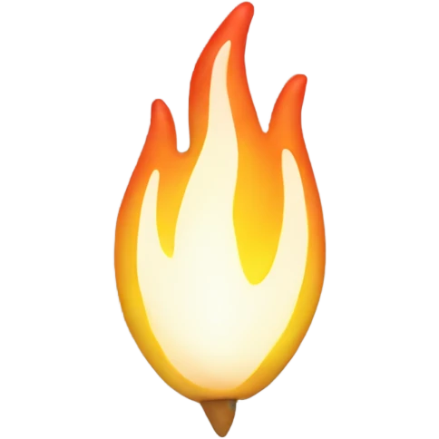 White, shaped like flame emoji