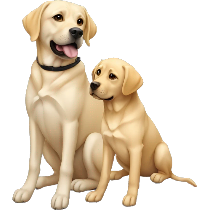 labrador and a blonde girl emoji