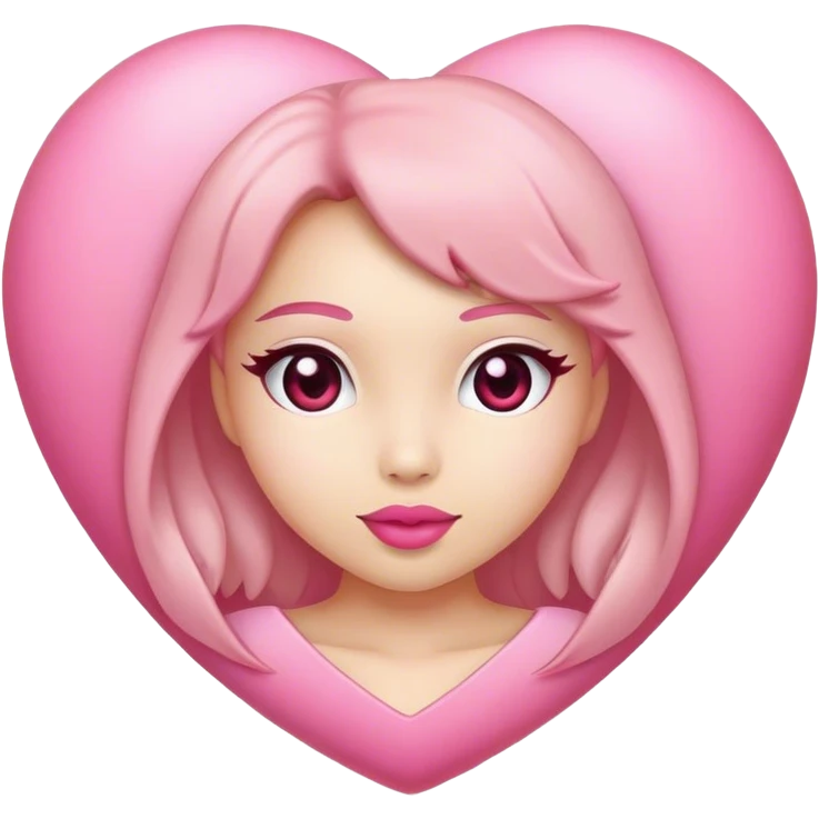 Coquette heart cute pink emoji