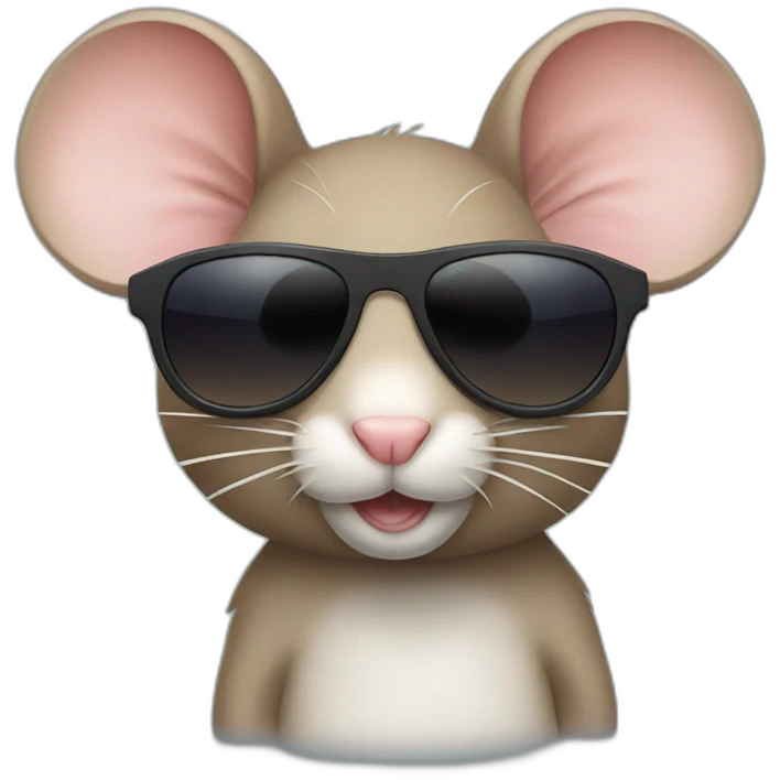 Mouse with sunglasses on emoji