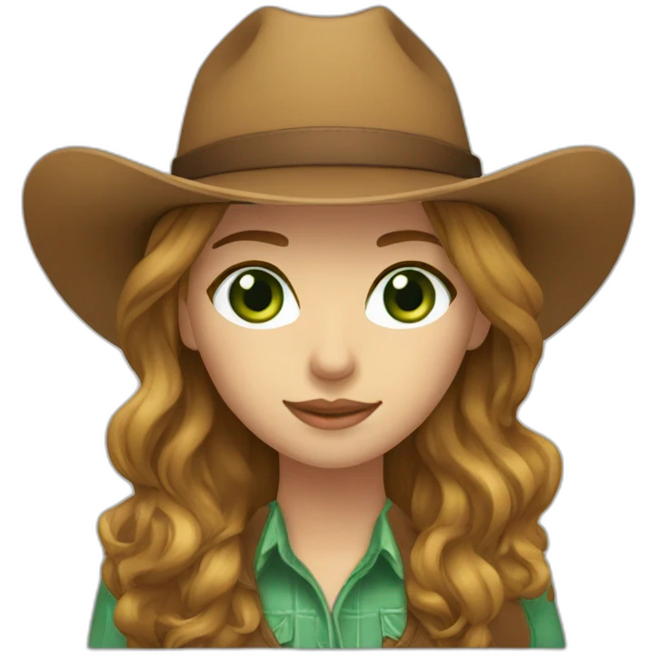Lightbrown-hair-green-eyes-cowgirl emoji