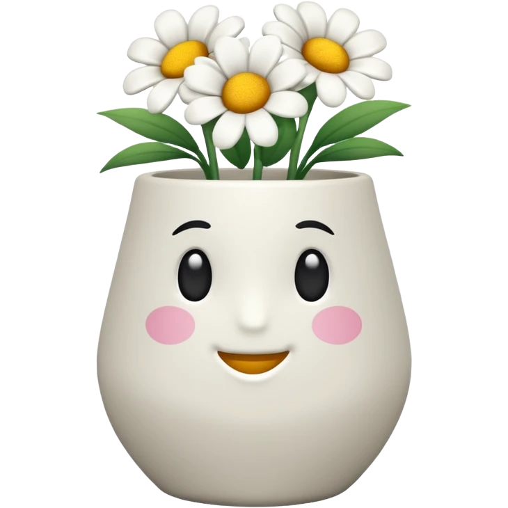 vaso branco sem flores emoji