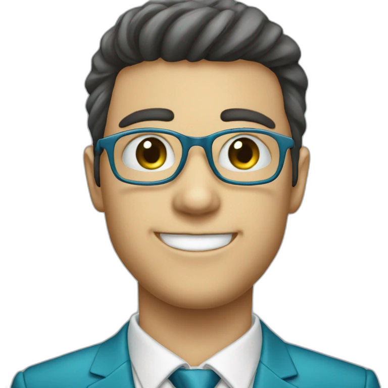 blue suit smile shirt ojos verdes moreno piel emoji