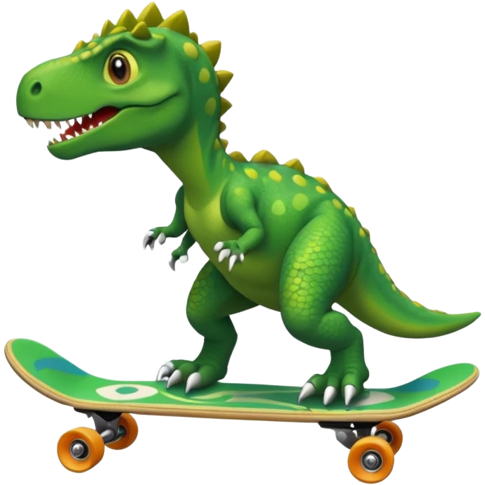 Dinosaur on a skateboard emoji