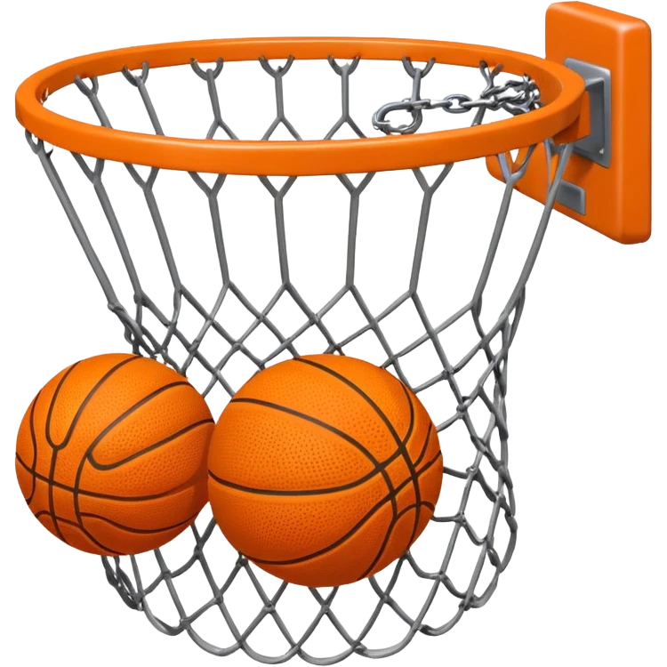 Basketball going into basketball hoop emoji