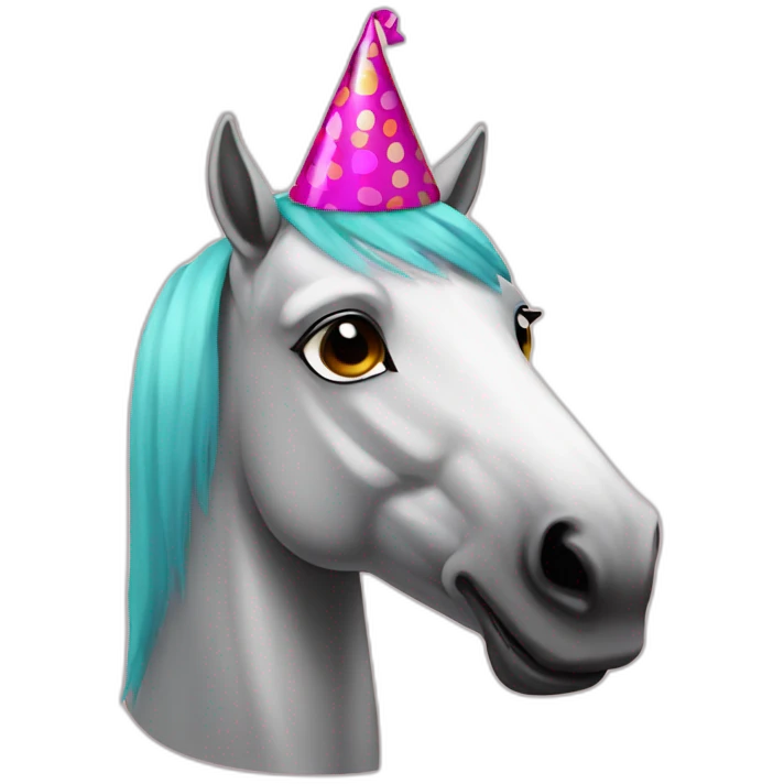 horse with a party hat and suglasses emoji