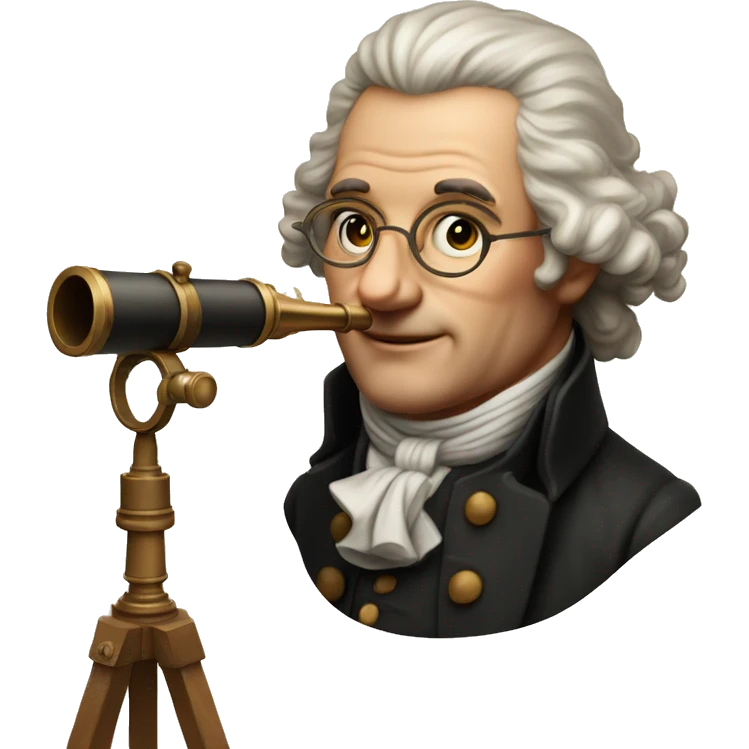18th century scientist with telescope emoji