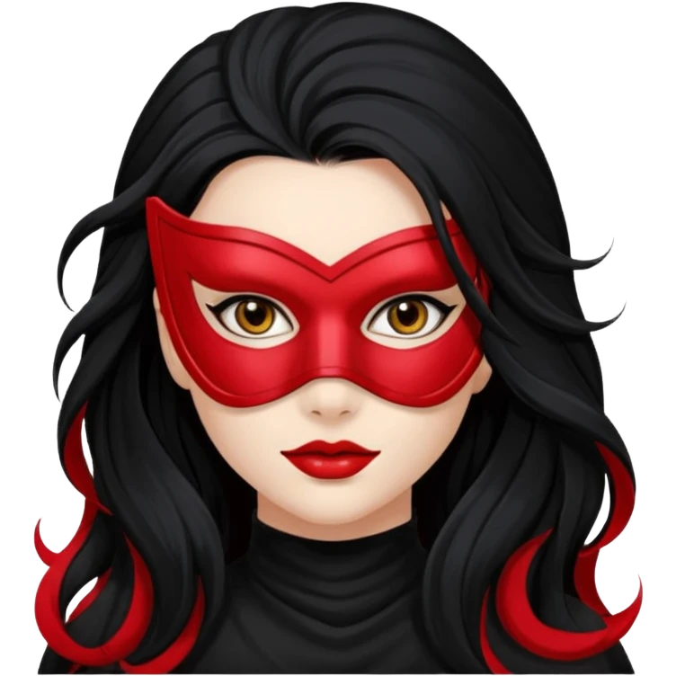 a beautiful girl wearing red mask emoji