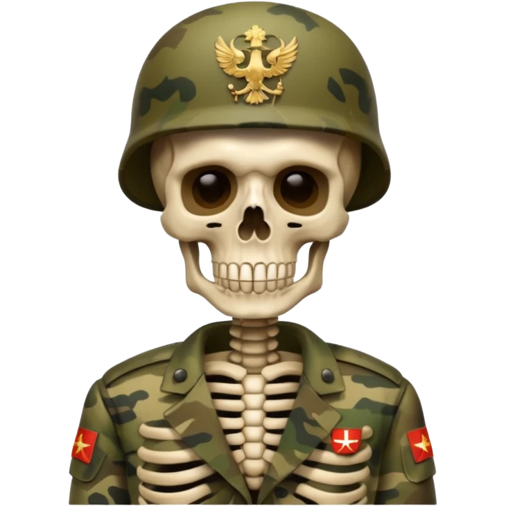 generate a realistic skeleton in Russian military camouflage emoji