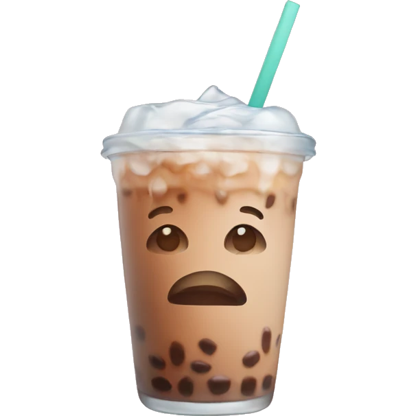 Iced coffee in light pink glass  emoji
