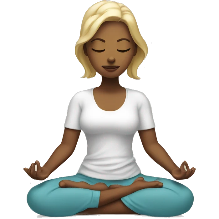 White women in a meditation energy emoji