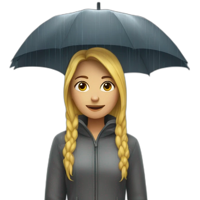 nudst woman standing in the rain emoji
