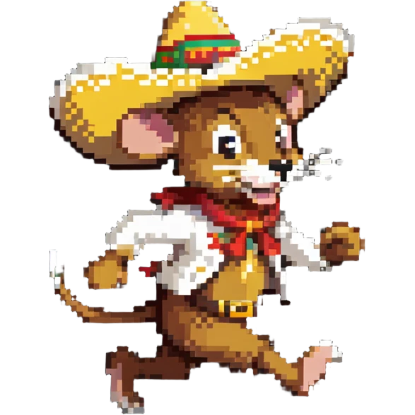 Speedy Gonzales mouse in sombrero running fast emoji