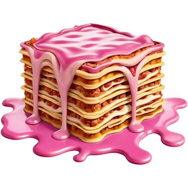 surreal salvadore dali style melting spam pink meat lasagna landscape emoji