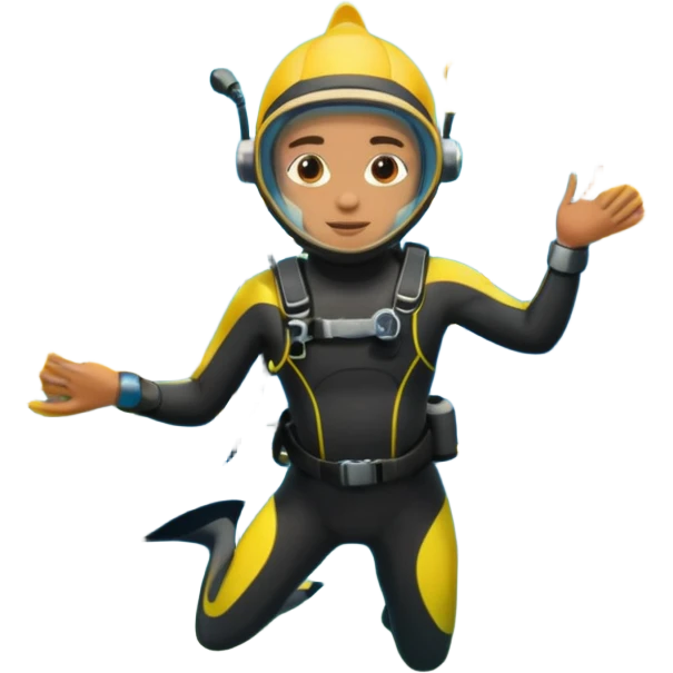 Diver + yellow fins,Coral Diver. emoji