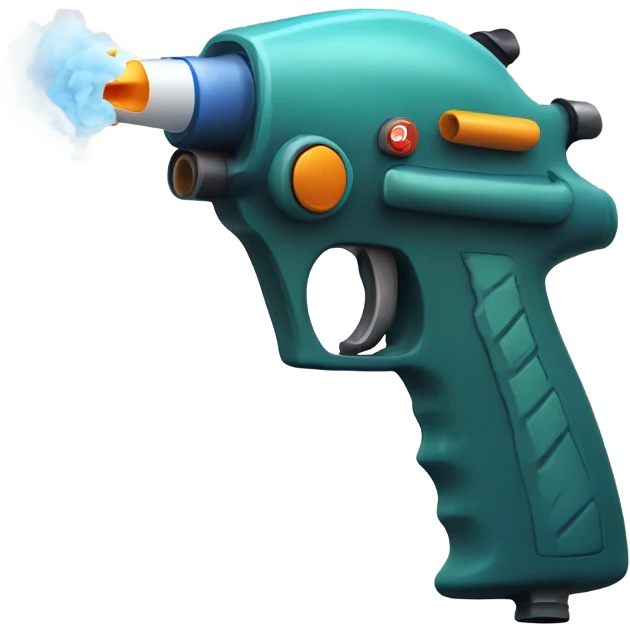 A squirt gun, with a cigarette sticking out the end of the barrel, with smoke rising  emoji