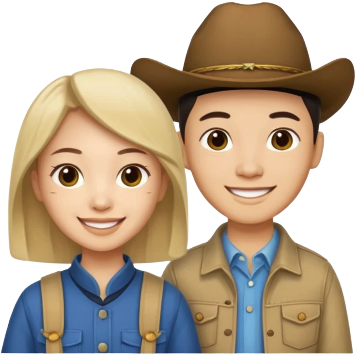 Chinese and Western white elites wearing grassroot clothing emoji