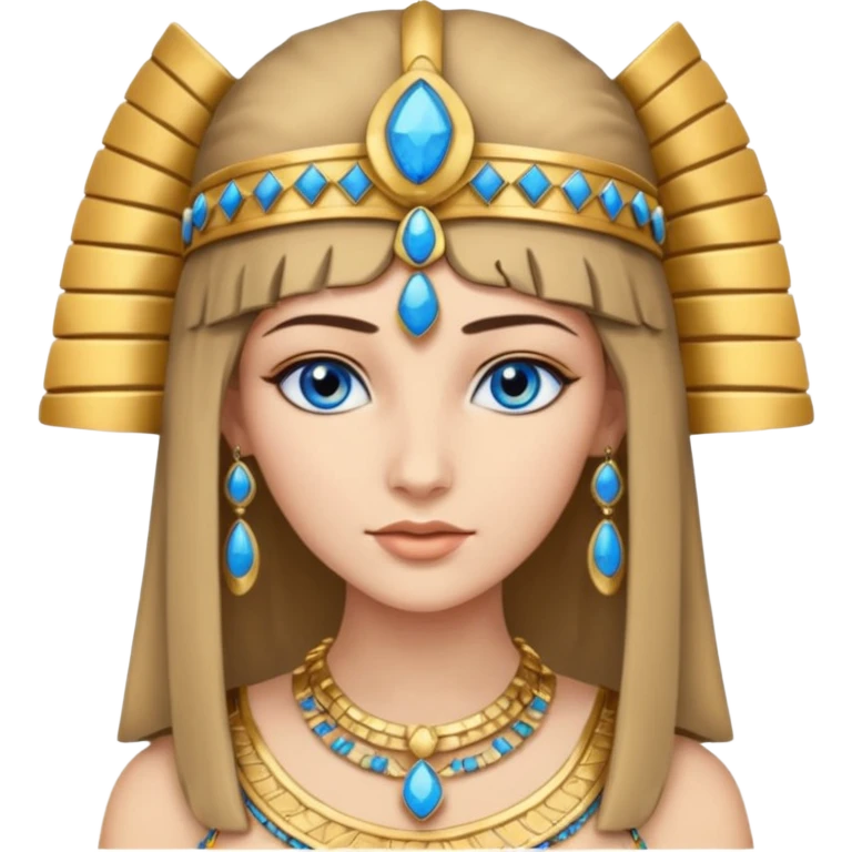 Cleopatra con capelli biondi scuro e occhi blu  emoji
