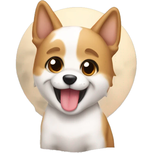 Un perrito sacando la lengüita bien Kawaii emoji