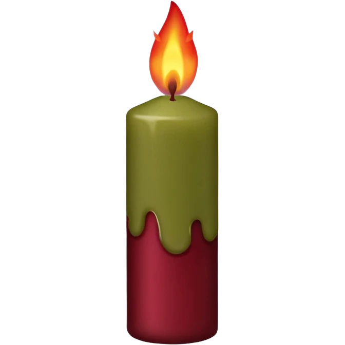 iOS emoji : olive green candle with burgundi flame  emoji