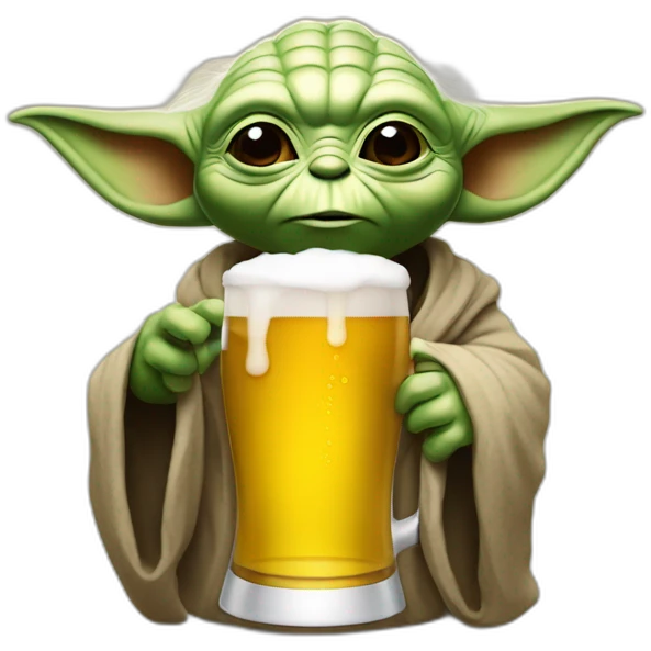 Yoda qui boit une bière emoji