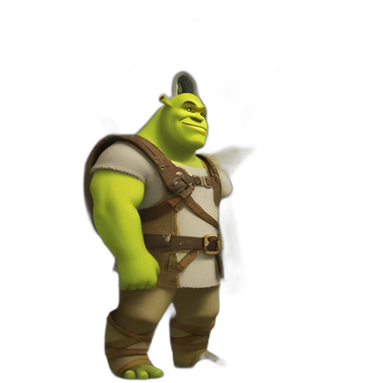 shrek with yellow wings in castle emoji