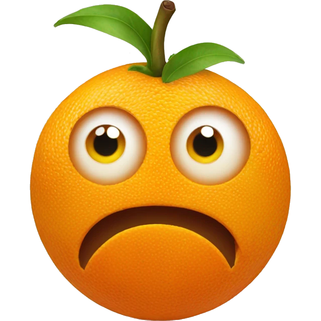 Orange fruit with eyes emoji