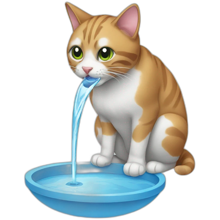 cat drinking water emoji