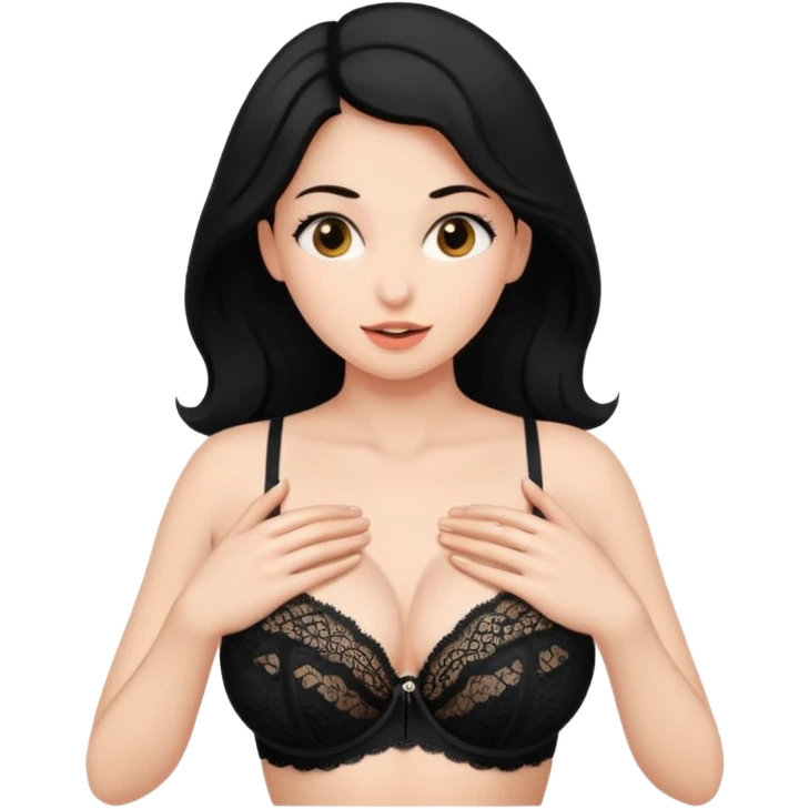 женщина в бюстгальтере трясет грудью emoji
