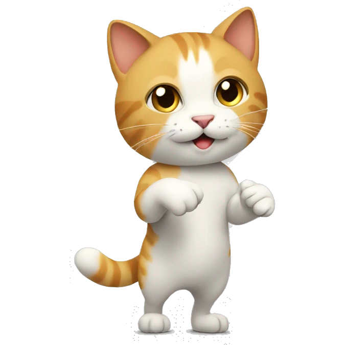 Cat shaking hand emoji