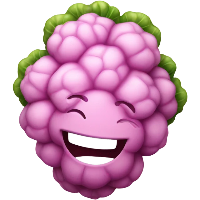 pink cauliflower smiling emoji