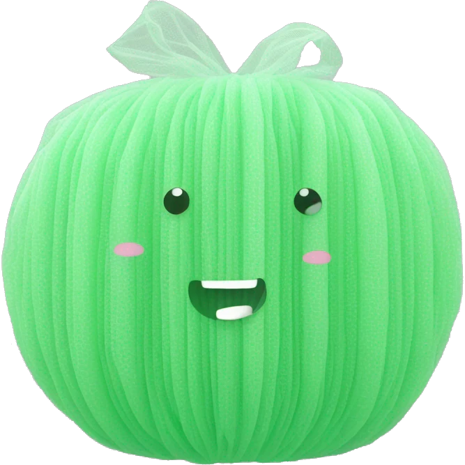 Synthetic mesh loofah emoji
