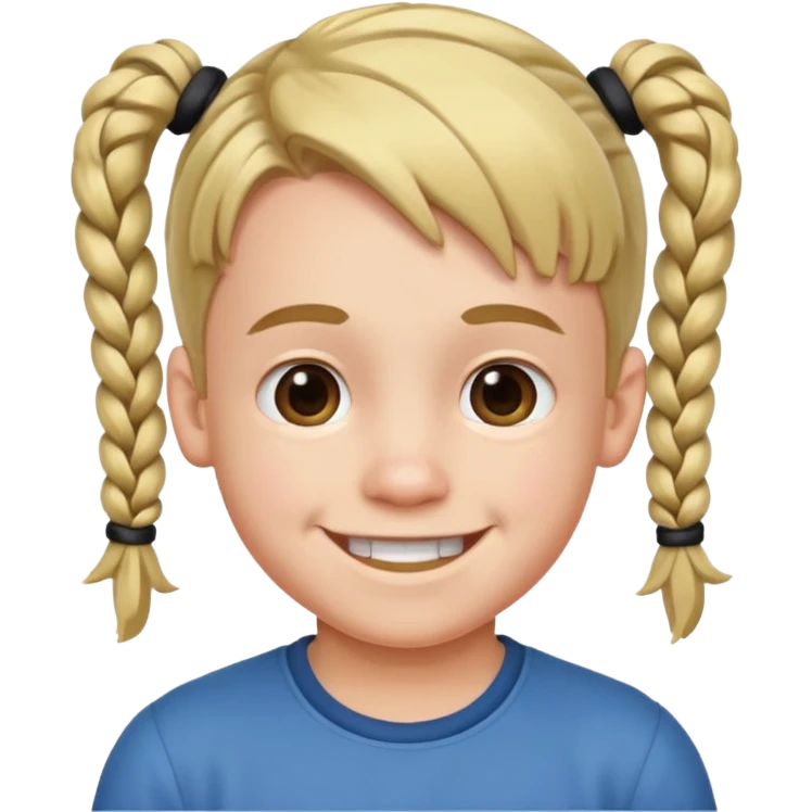 Wensday Boy with pigtails emoji